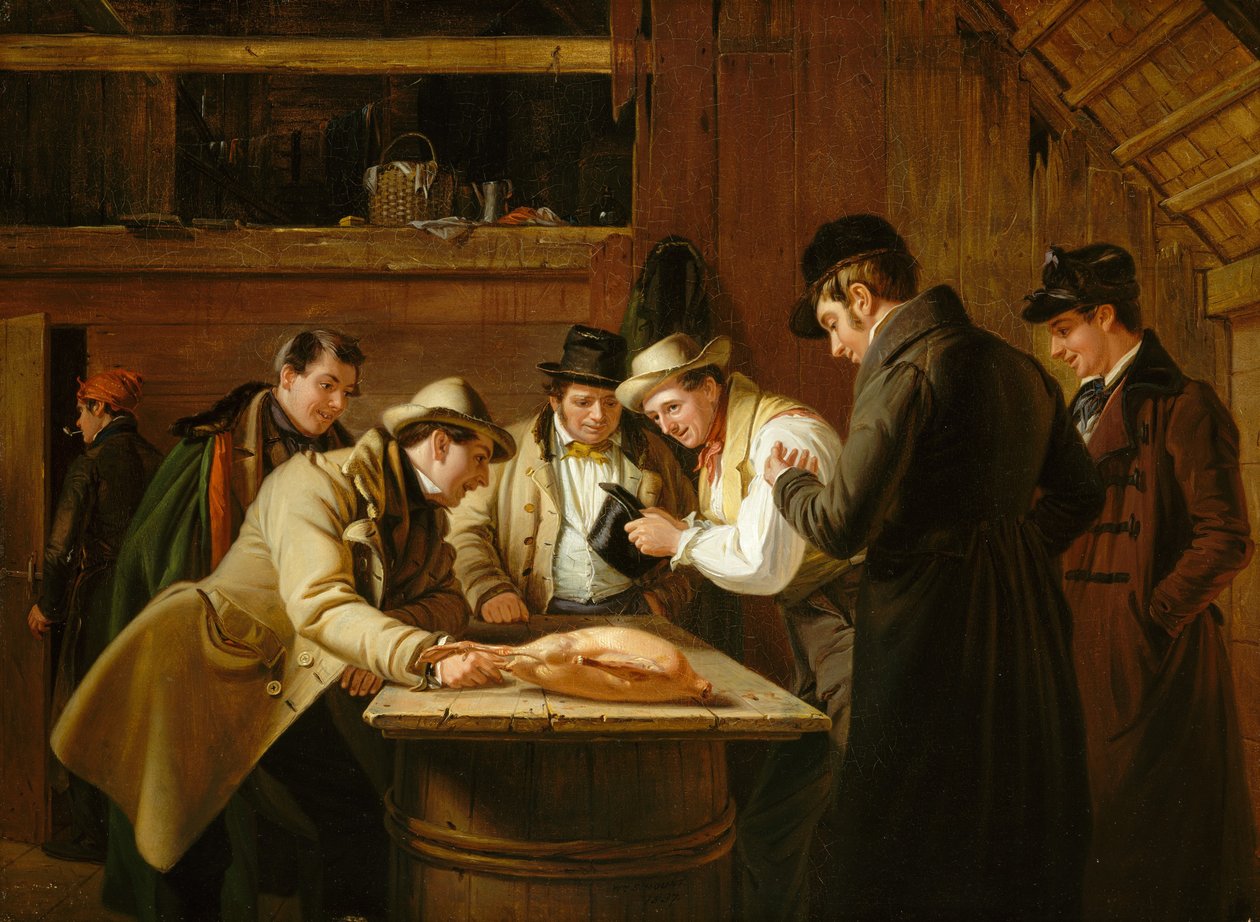 Tombolalotteriet for gåsen, 1837. av William Sidney Mount