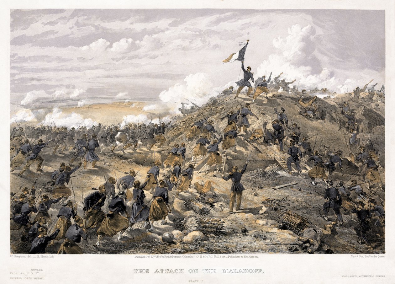 Angrep på Malakoff-redutten 7. september 1855, 1855 av William Crimea Simpson