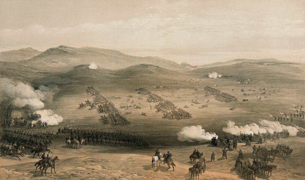 Anklagen for den lette brigaden i slaget ved Balaclava, 25. oktober 1854, 1800-tallet av William Crimea Simpson