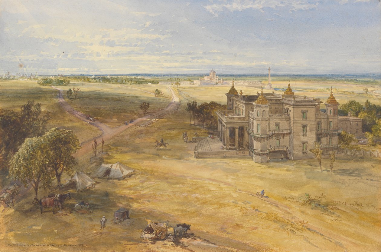 Dilkoshaen, Lucknow i det fjerne av William Simpson
