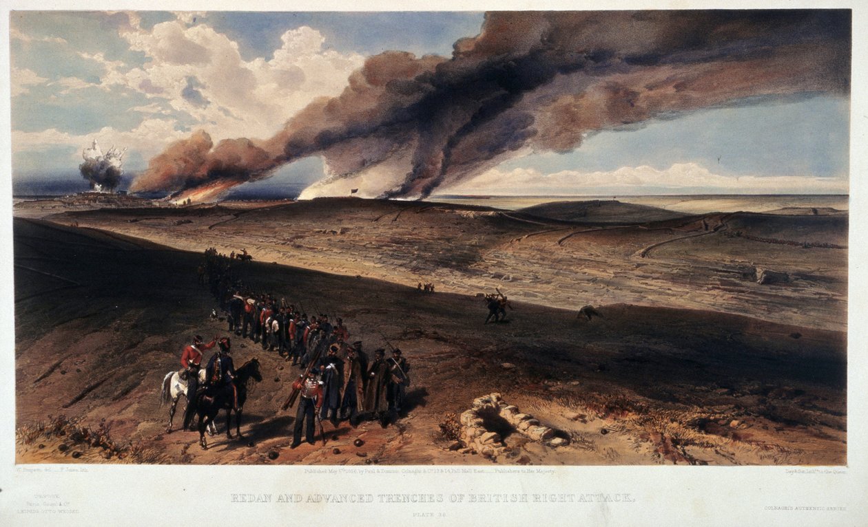 Redan og de britiske skyttergravene av William Crimea Simpson