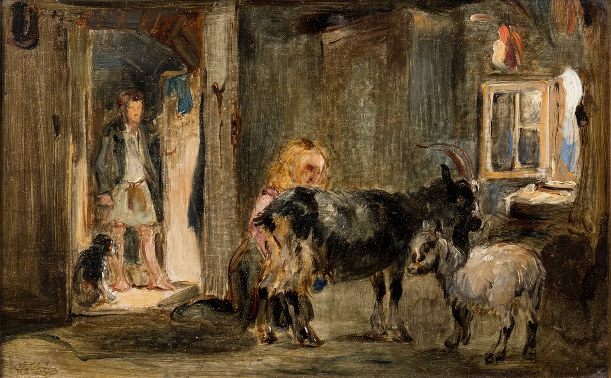 Studie for The Goat Herds Cottage, 1832 av William Simson