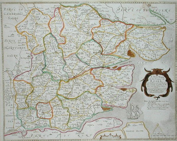 En ny kart over fylket Essex, utgitt av Henry Overton av William Smith