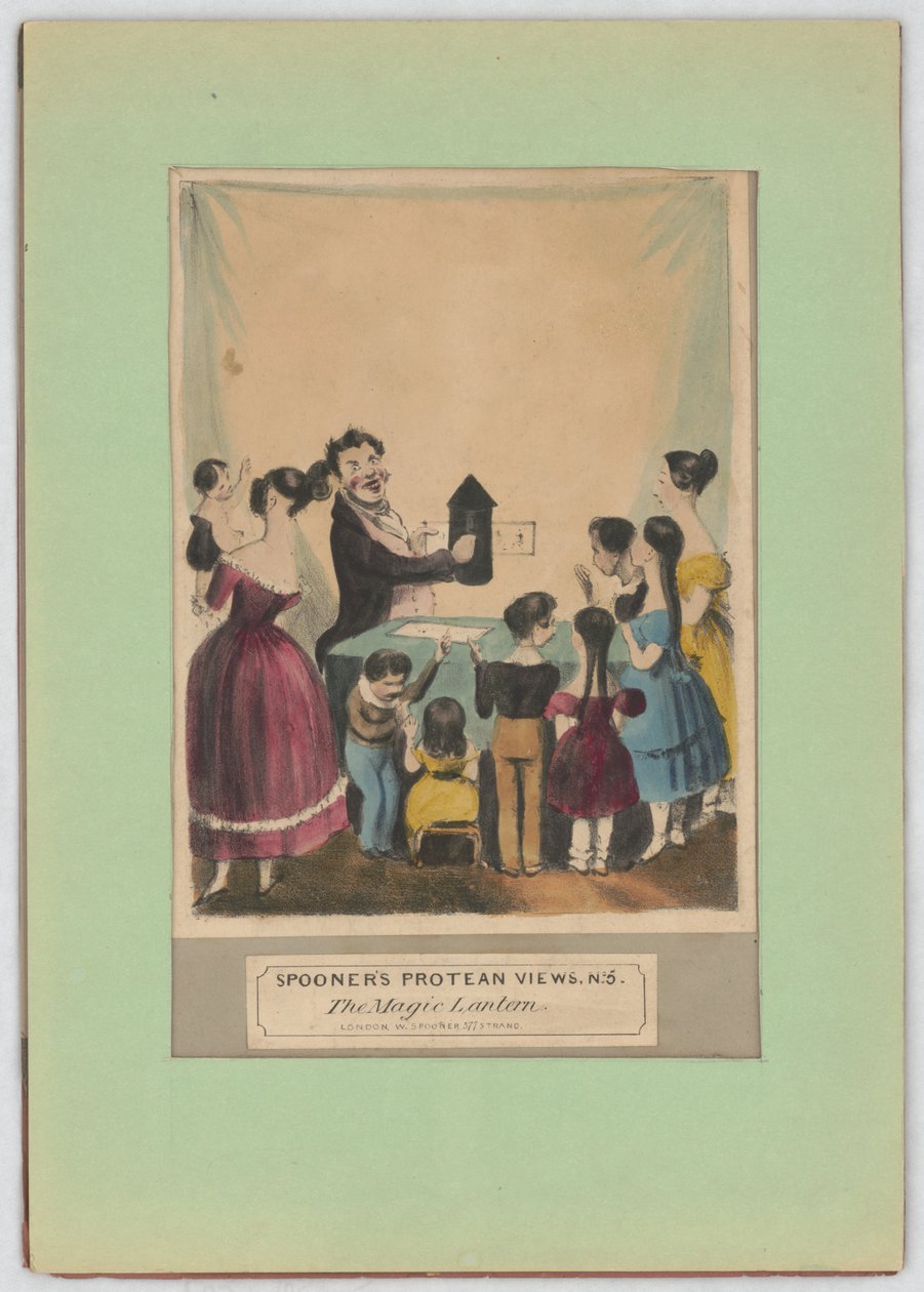 Spooners proteansyn, nei. 5. Den magiske lykten, ca. 1838 (håndfarget litho) av William Spooner