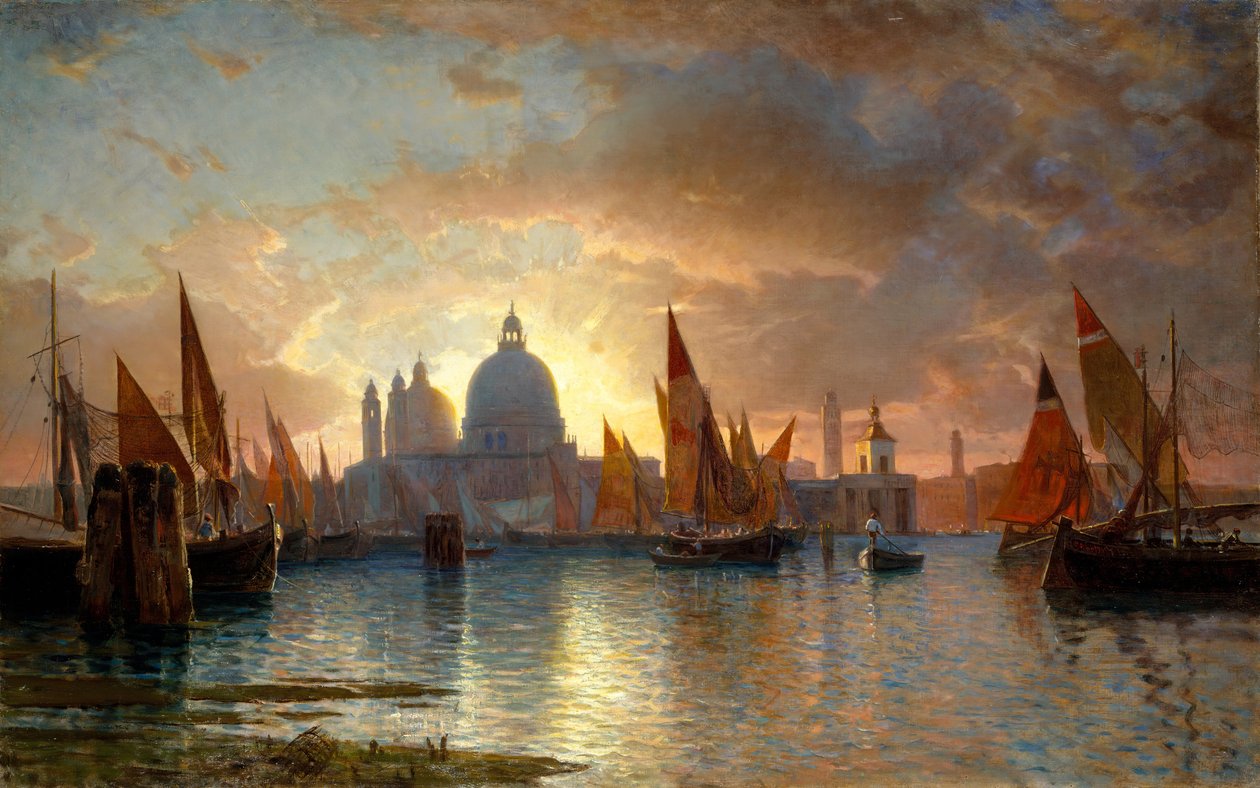 Santa Maria della Salute, solnedgang, 1870-85. av William Stanley Haseltine