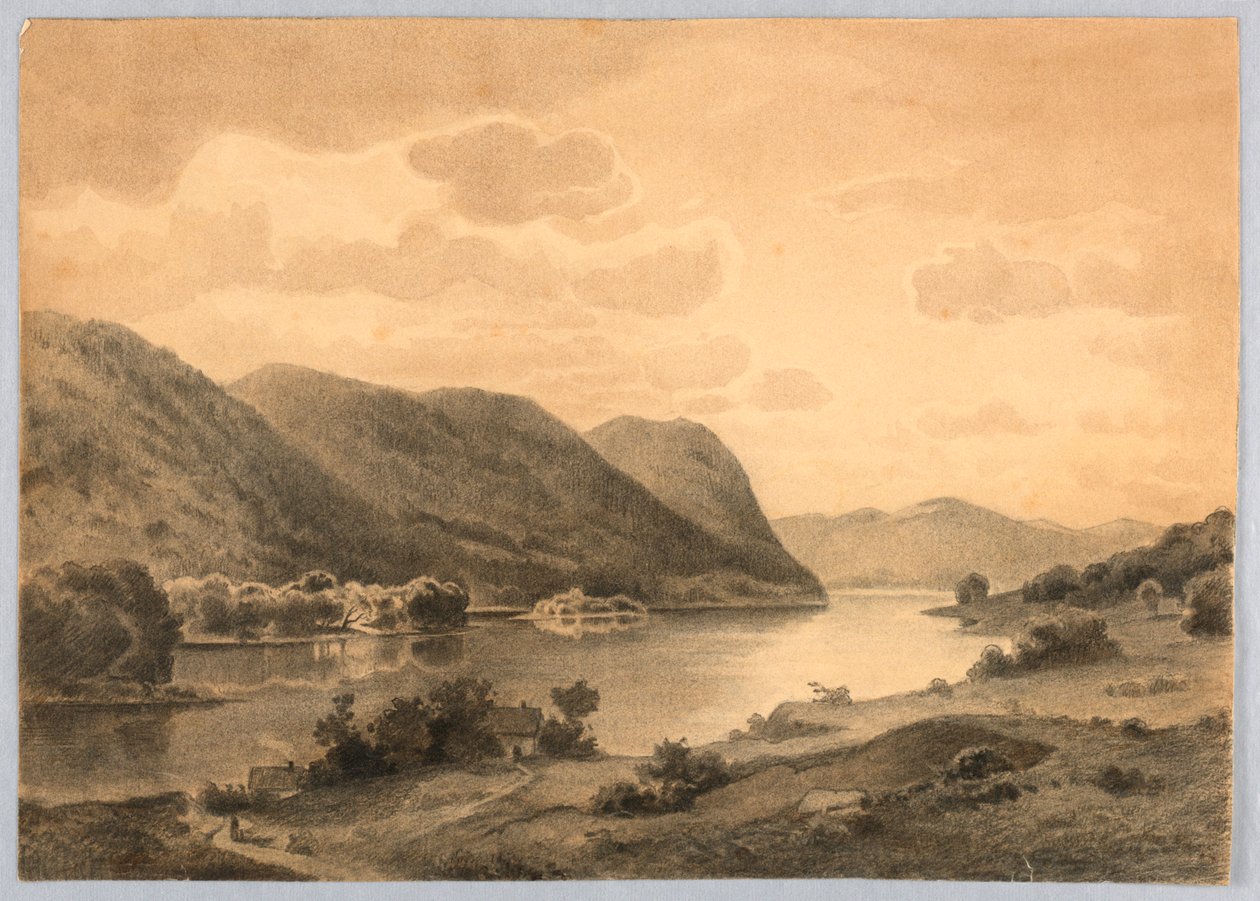 Studie av landskap, Hudson River, NY av William Stanley Haseltine