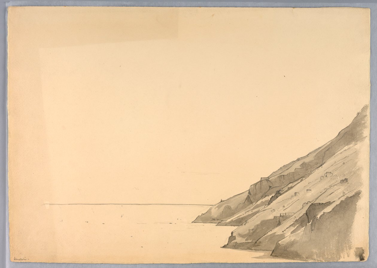 Studie av kystklippen, Amalphi, Italia av William Stanley Haseltine