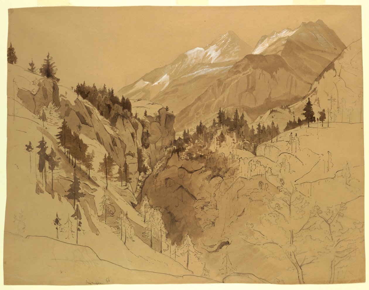 Studie av landskap, Meiringen, Sveits av William Stanley Haseltine