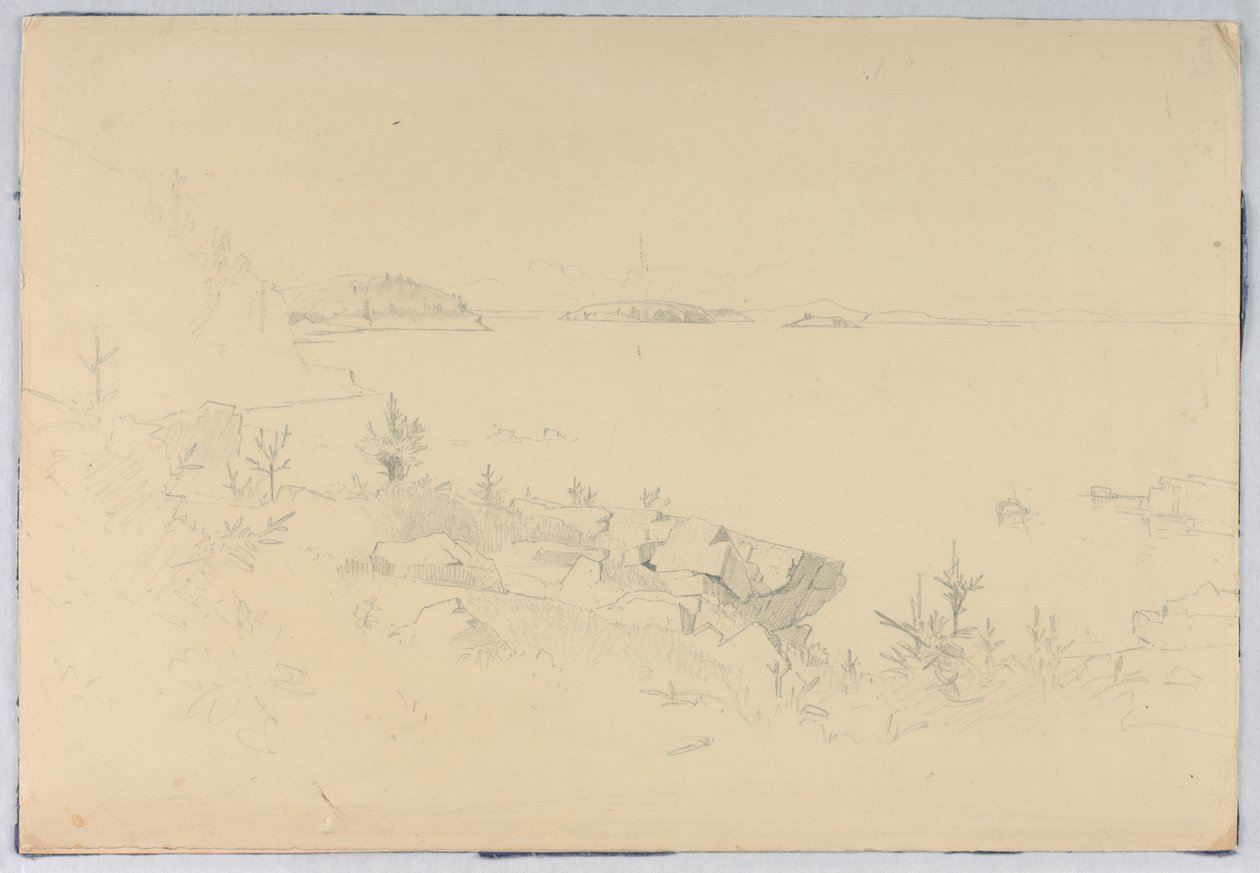 Studie av sjølandskap. Porcupine Islands, Bar Harbor, ME av William Stanley Haseltine