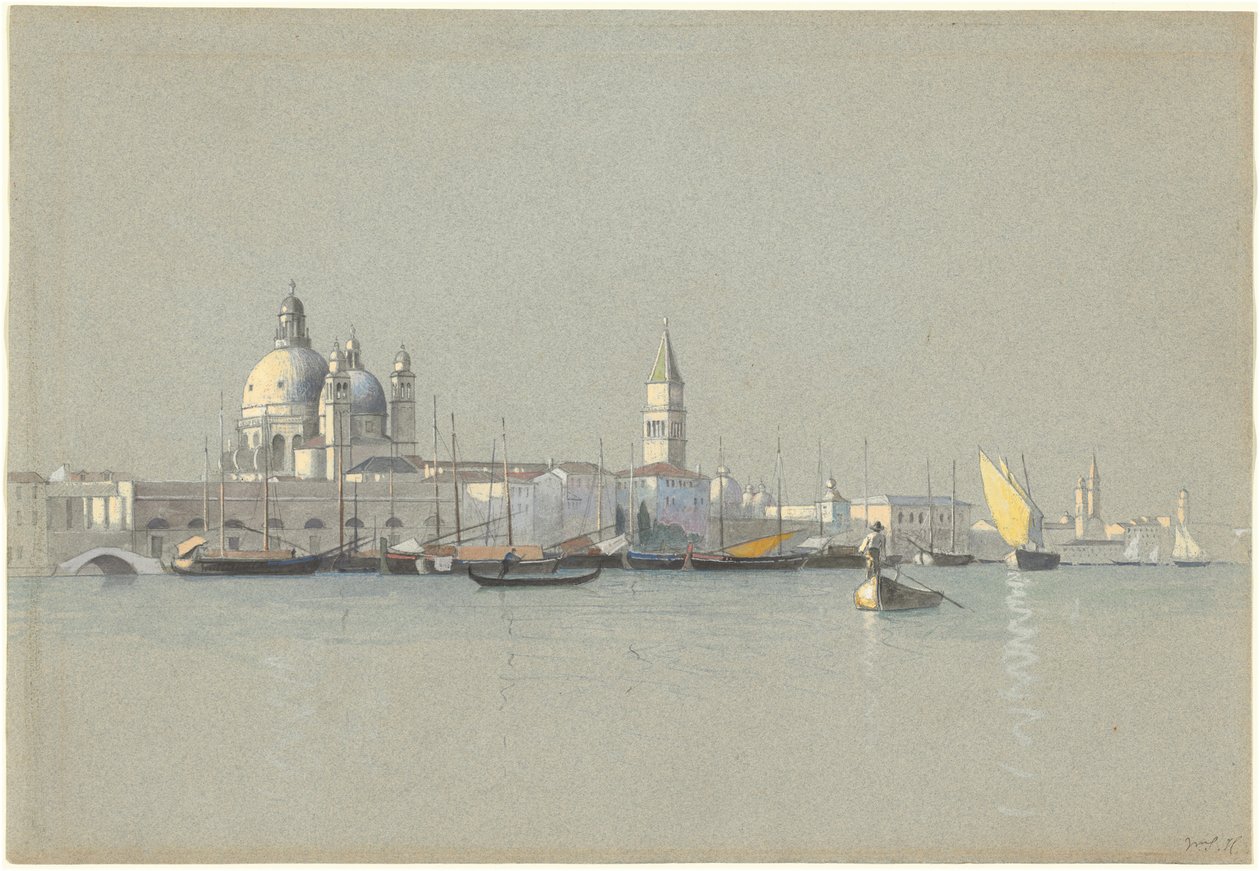 Utsikt over Giudecca-kanalen mot Salute og Campanile of San Marco av William Stanley Haseltine