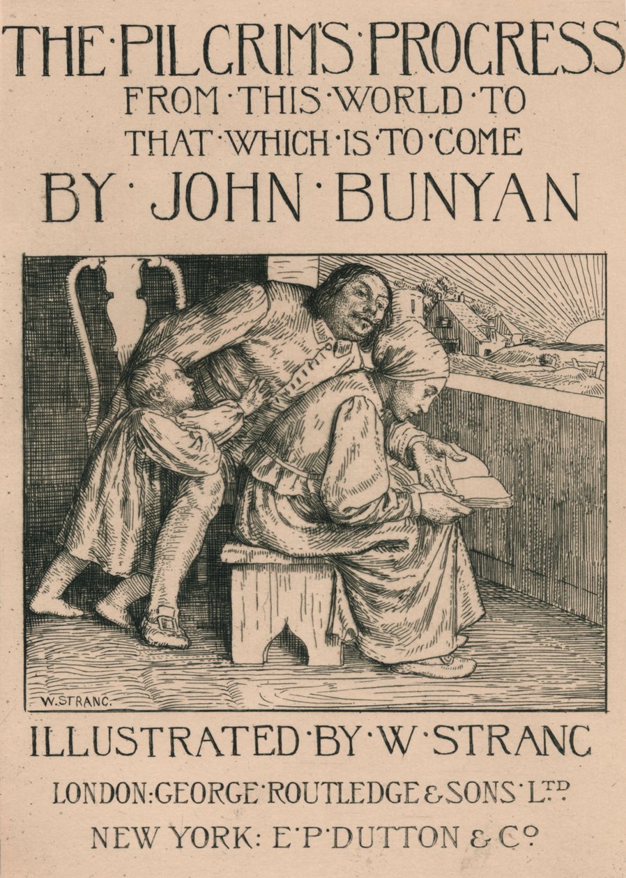 Bunyans kone leser Bibelen for ham, c1916. av William Strang