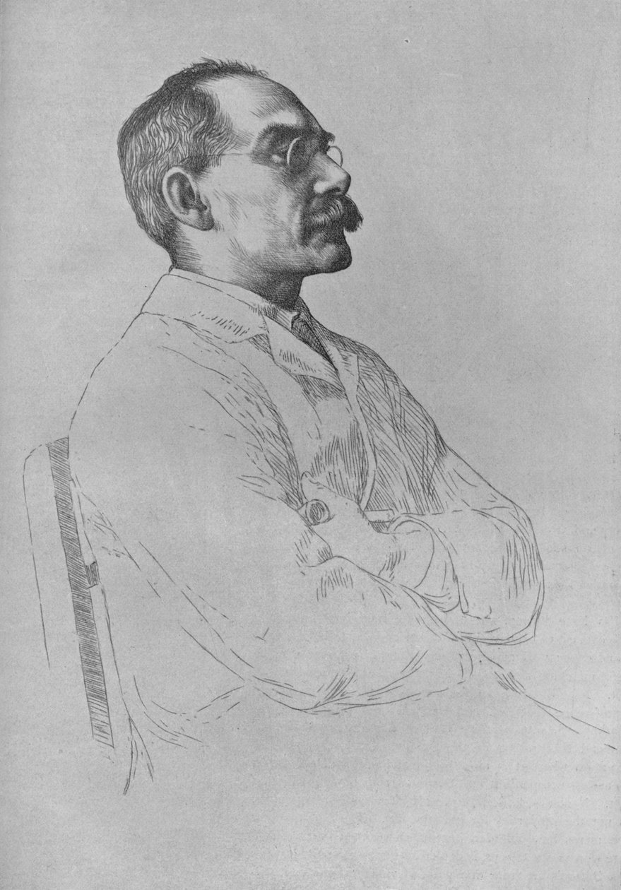 Portrett av Rudyard Kipling, 1898, 1906 av William Strang