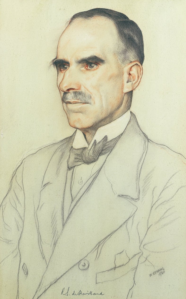 Portrett av William de Havilland, 1920 (blyant og fargestift på papir) av William Strang