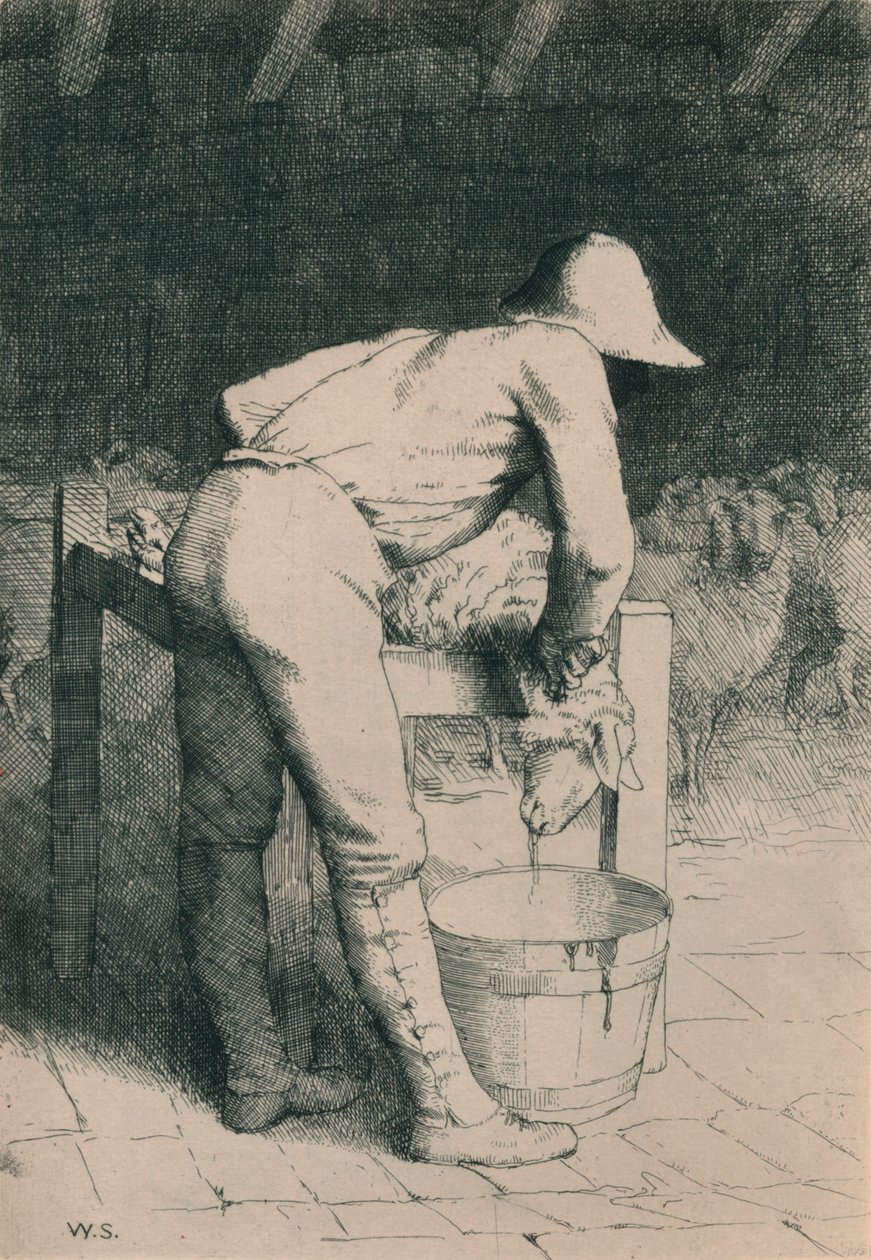 Slakteren og sauene, c1916 av William Strang