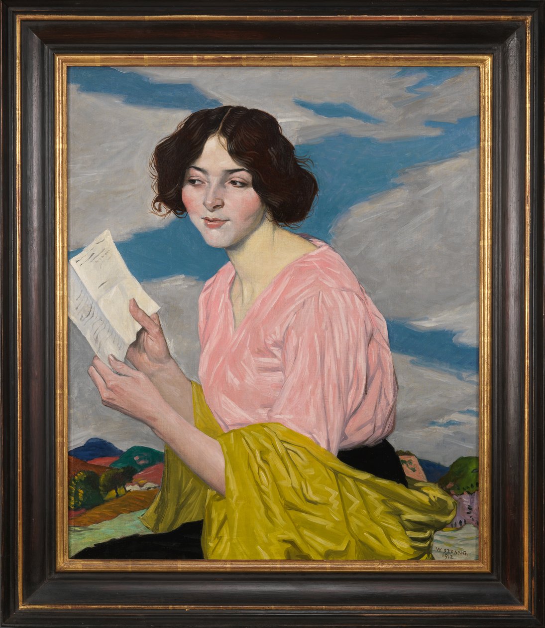 Kjærlighetsbrevet (Portrett av Dora Labbette) ca. 1918 av William Strang