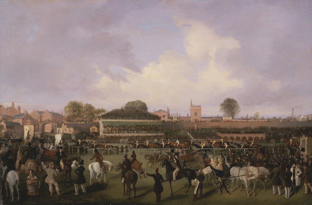 Lord Westminsters Cardinal Puff, med Sam Darling Up, Winning the Tradesman's Plate, Chester av William Tasker