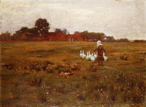 The Goose Girl (olje) av William Teulon Blandford Fletcher