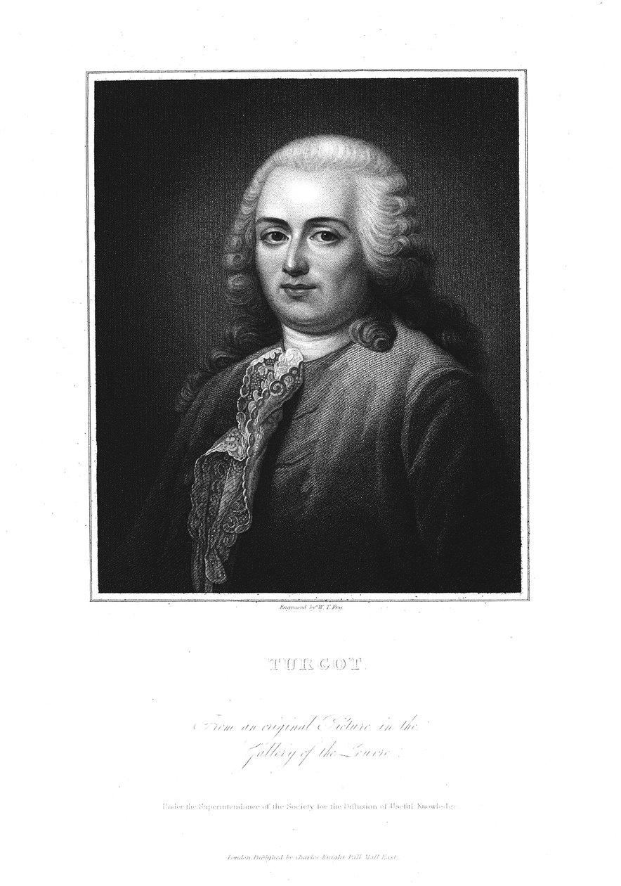 Anne Robert Jacques Turgot , fransk politiker og økonom, tidlig på 1800-tallet av William Thomas Fry