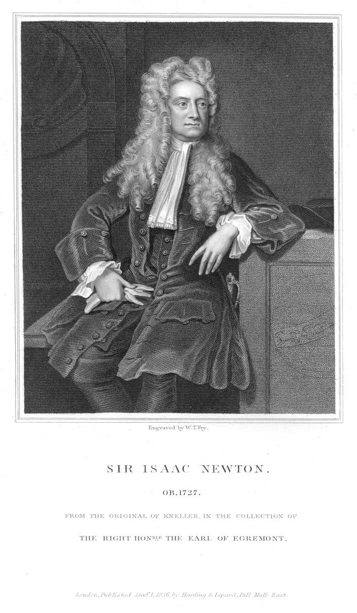 Isaac Newton , engelsk matematiker og fysiker, 1836 av William Thomas Fry