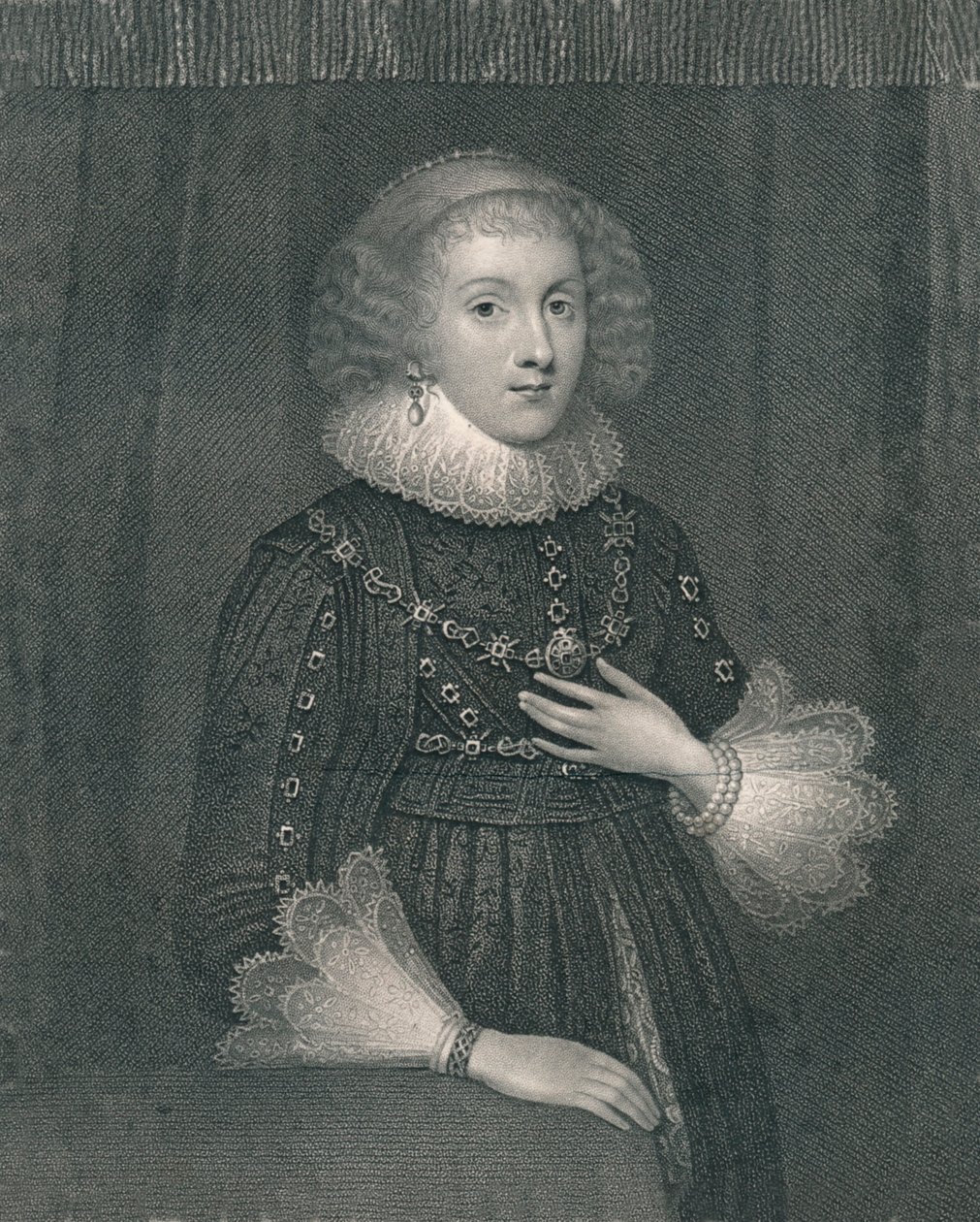 Mary Sidney, grevinne av Pembroke, tidlig på 1800-tallet. av William Thomas Fry