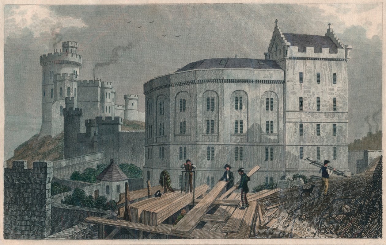 East End of the Bridewell, and Jail Governors House, Edinburgh, 1829 av William Tombleson