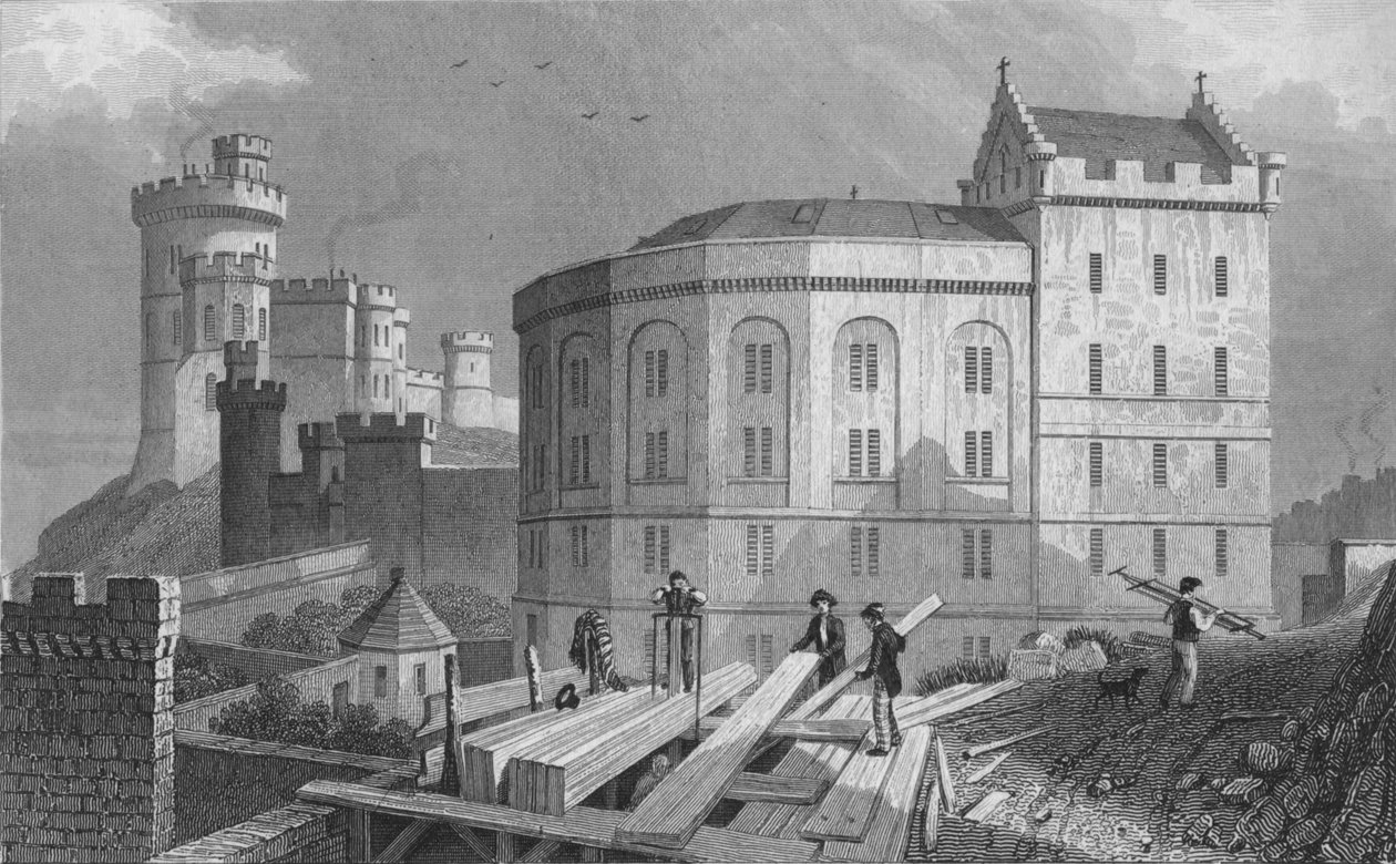 East End of the Bridewell, and Jail Governors House, Edinburgh, 1829 av William Tombleson
