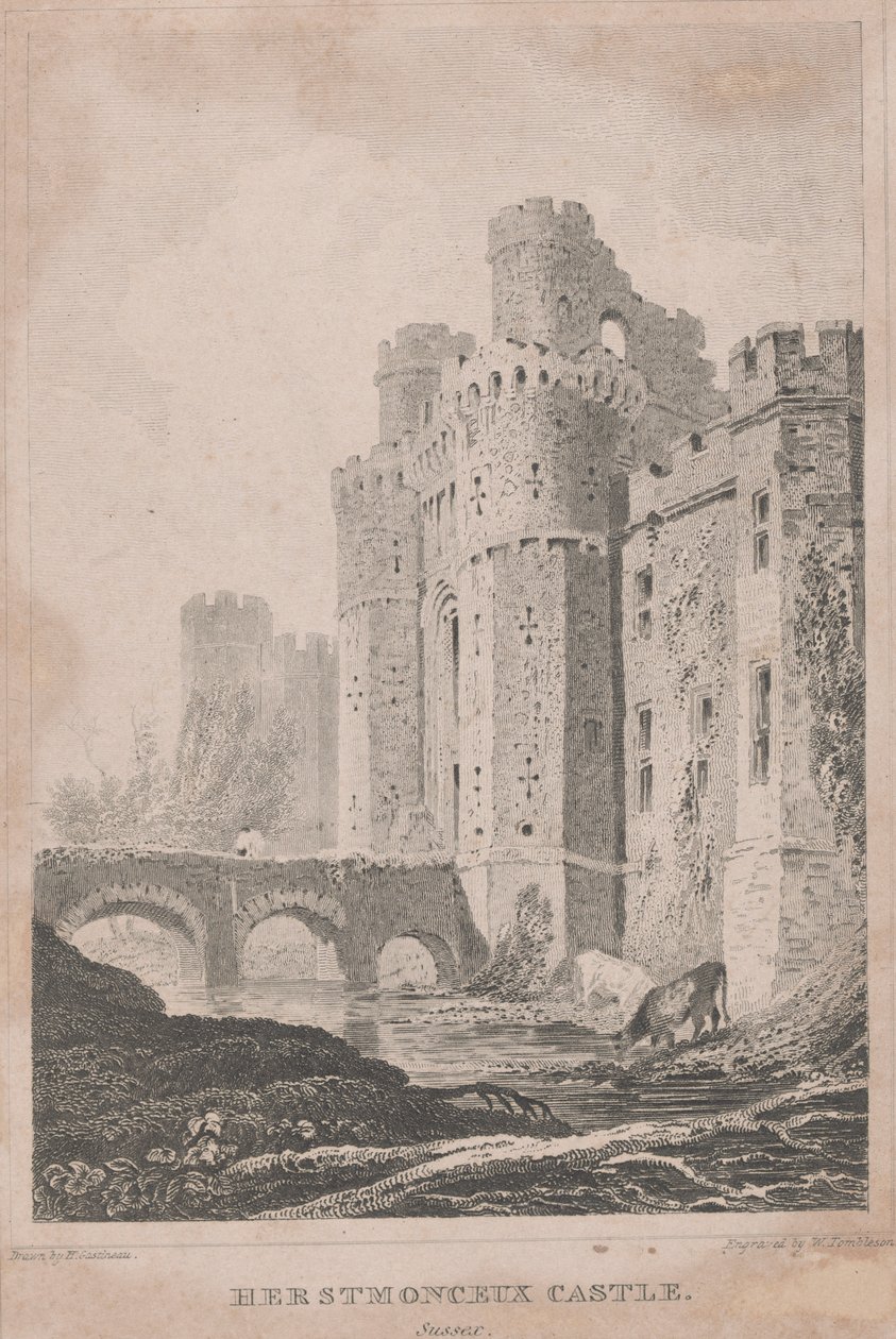 Herstmonceux Castle, Sussex av William Tombleson