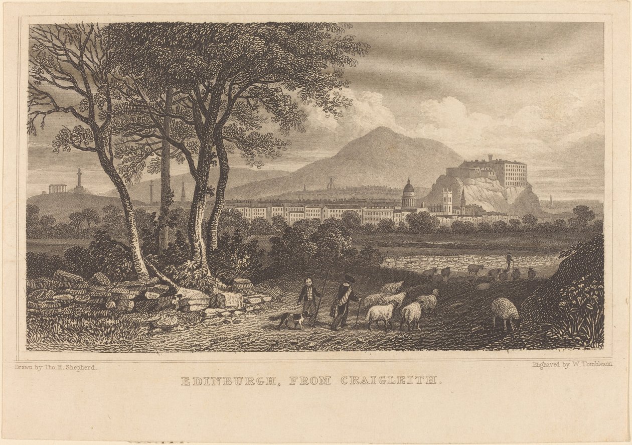 Edinburgh, fra Craigleith av William Tombleson after Thomas Hosmer Shepherd