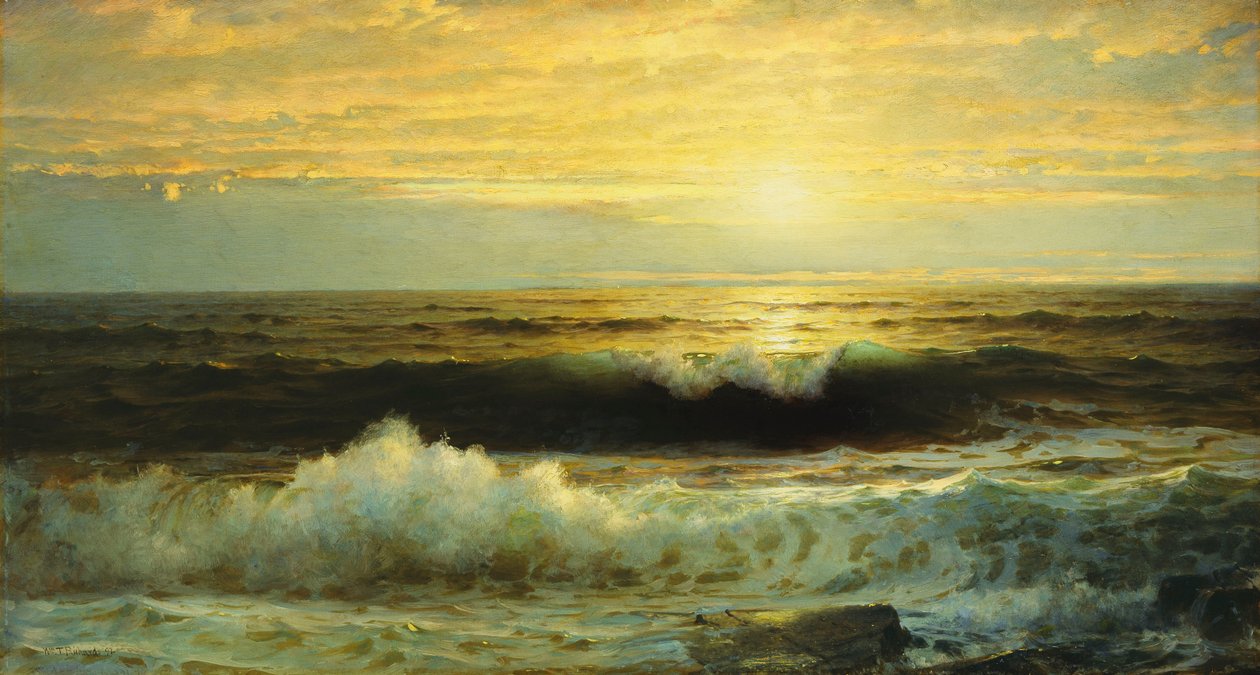 En oransje solnedgang avtar lavt, 1897 av William Trost Richards