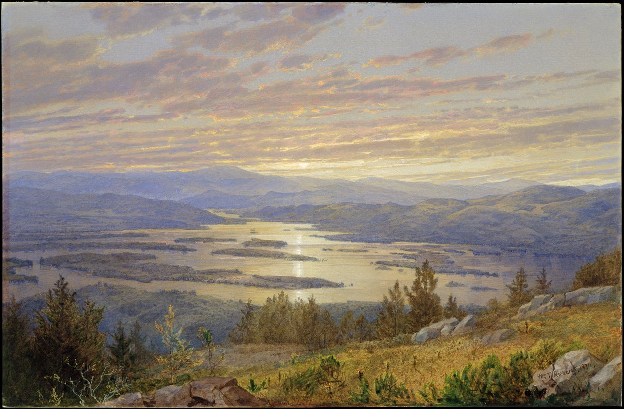 Squam-sjøen fra Red Hill av William Trost Richards