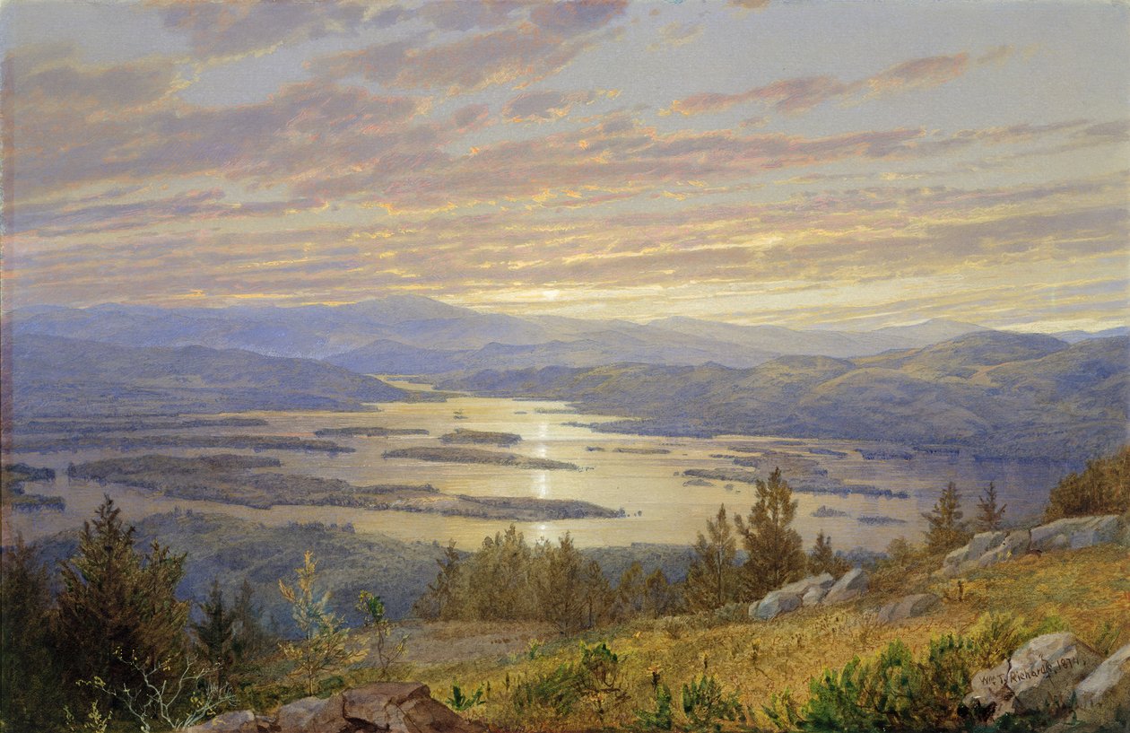 Lake Squam fra Red Hill, 1874. av William Trost Richards