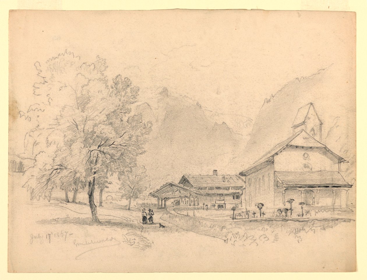 Landskap, Grindelwald, Sveits av William Trost Richards