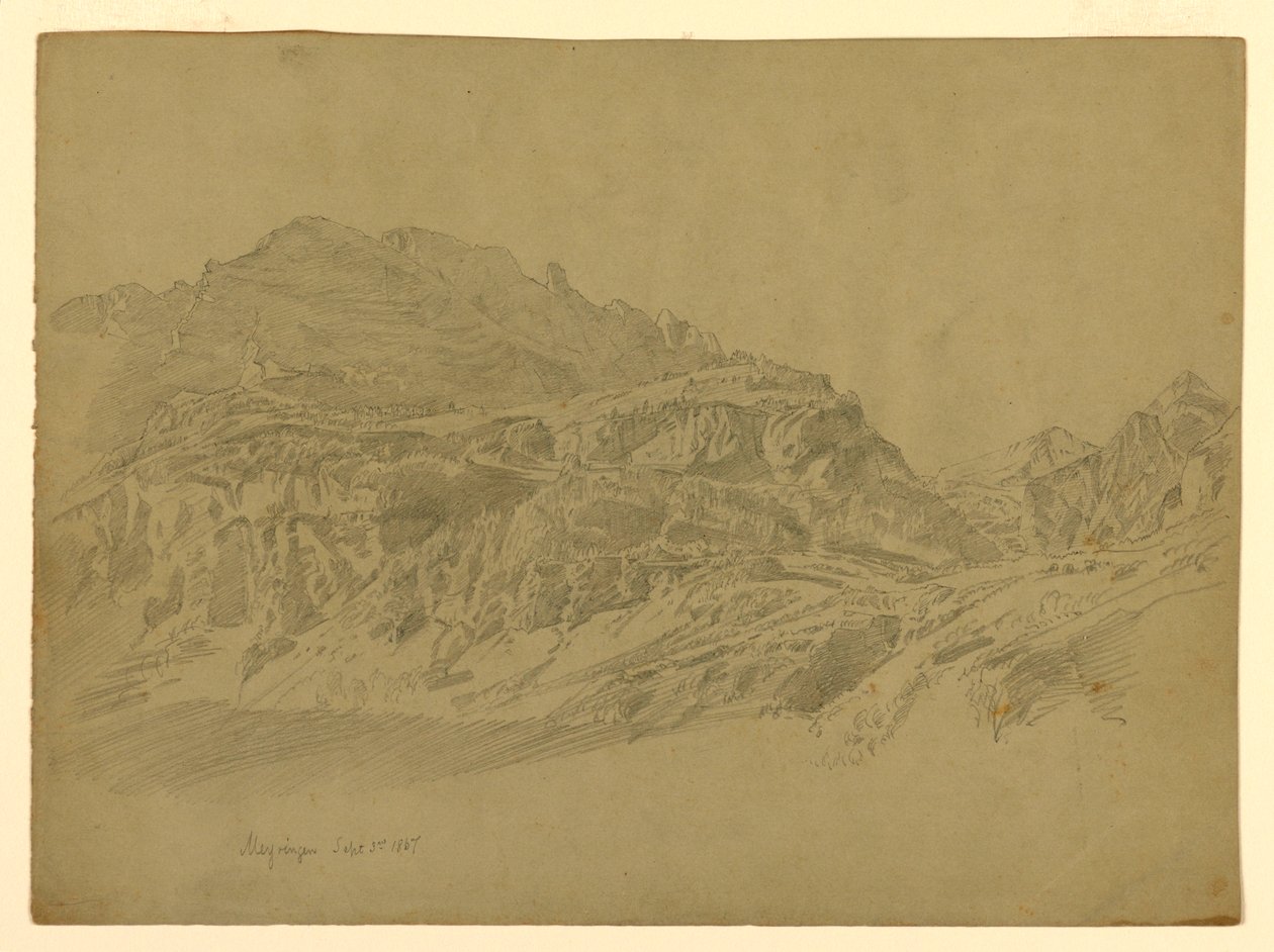 Landskap, Meiringen, Sveits av William Trost Richards
