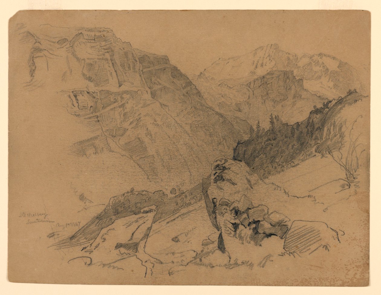 Landskap, Steckelberg, Sveits av William Trost Richards