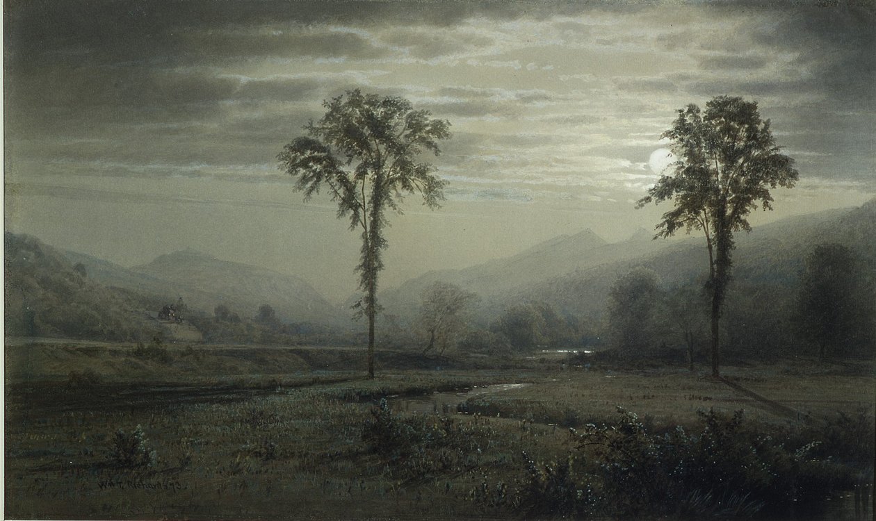 Måneskinn på Mount Lafayette, New Hampshire av William Trost Richards