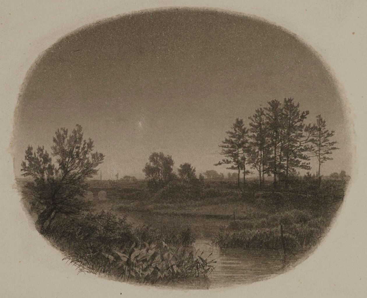 Elvelandskap med aftenstjerne av William Trost Richards