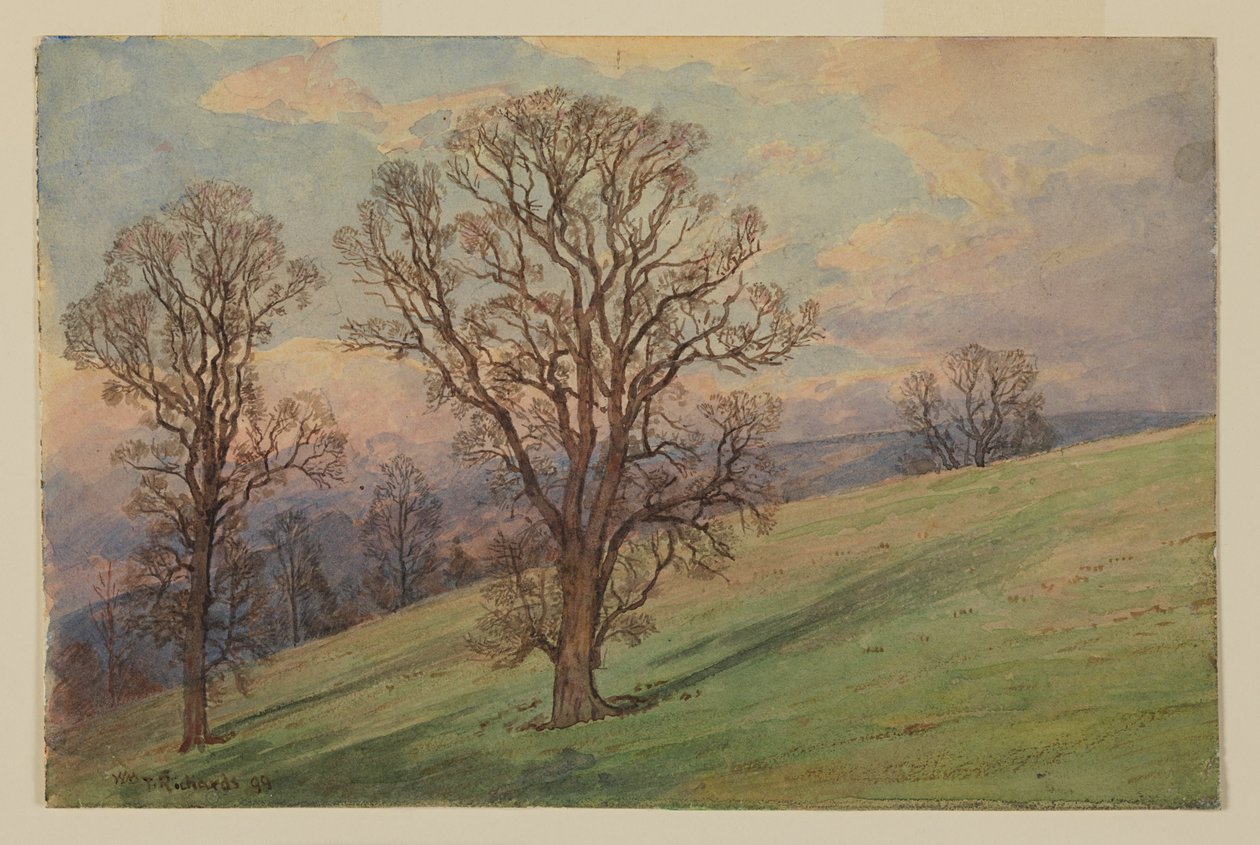 Studie av landskap, Chester County, PA av William Trost Richards