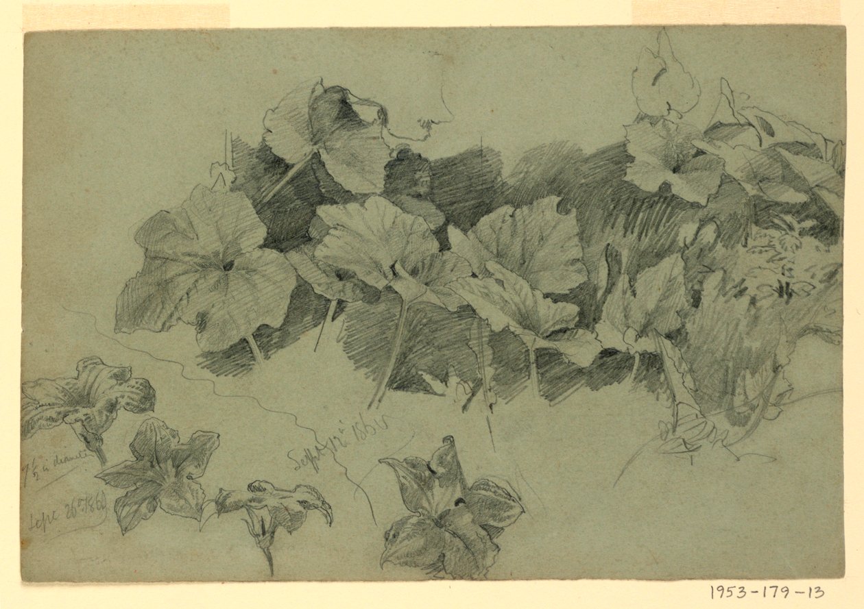 Studie av løvverk av William Trost Richards