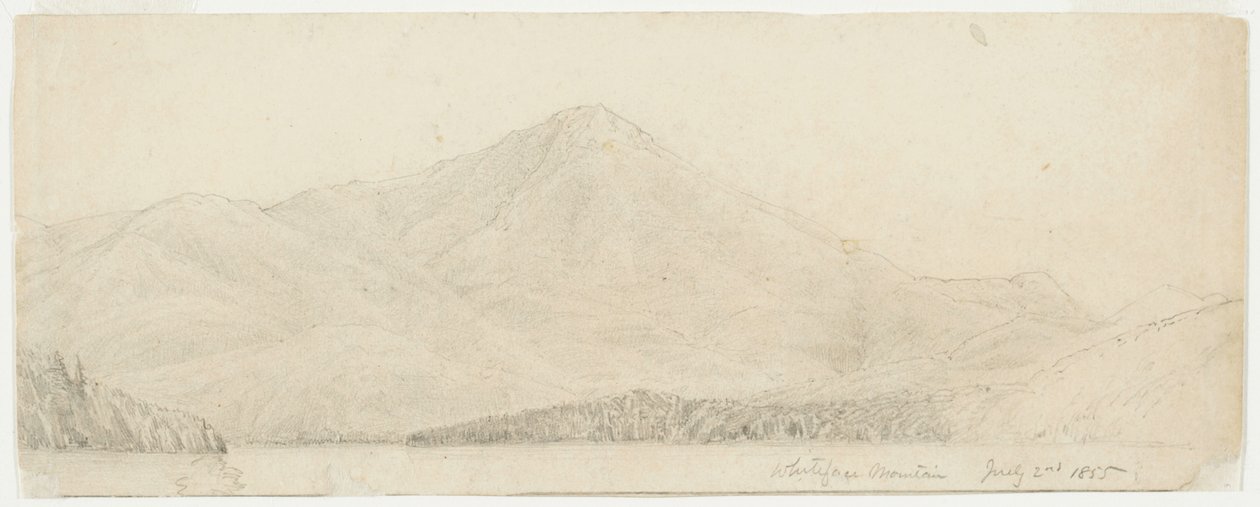 Whiteface Mountain, 1855 (grafitt på buffvevd papir) av William Trost Richards