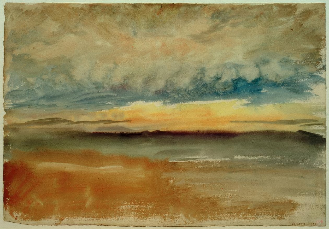 En stormfull solnedgang av Joseph Mallord William Turner