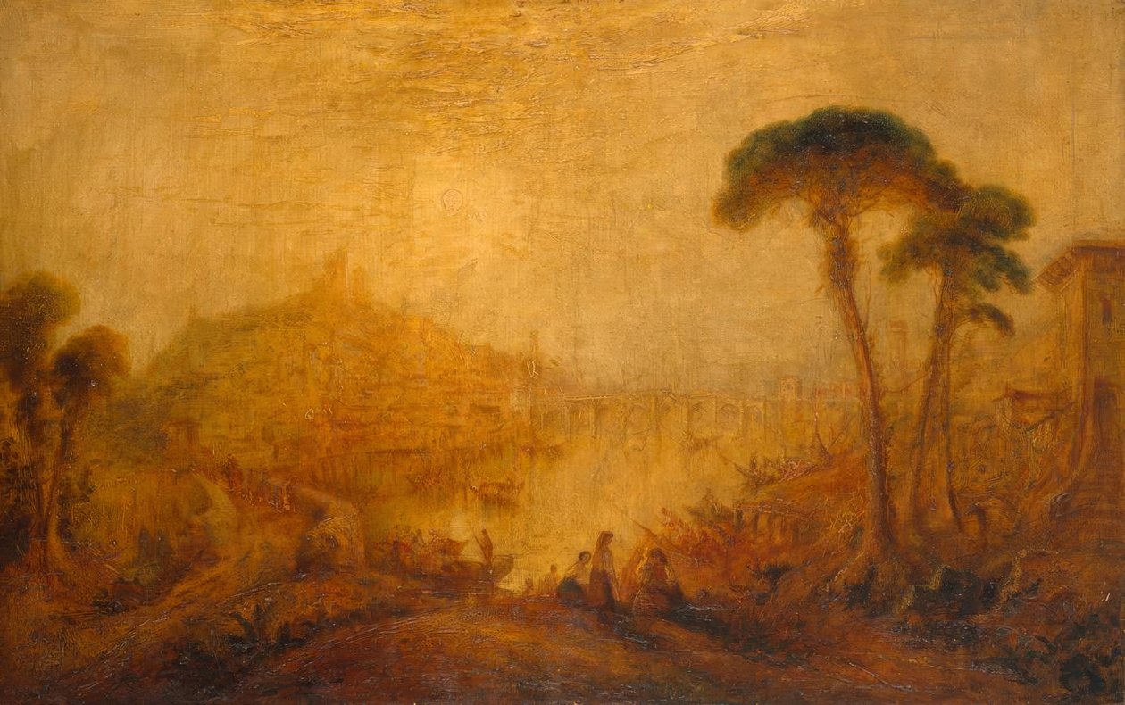 Gammelt landskap med figurer av Joseph Mallord William Turner