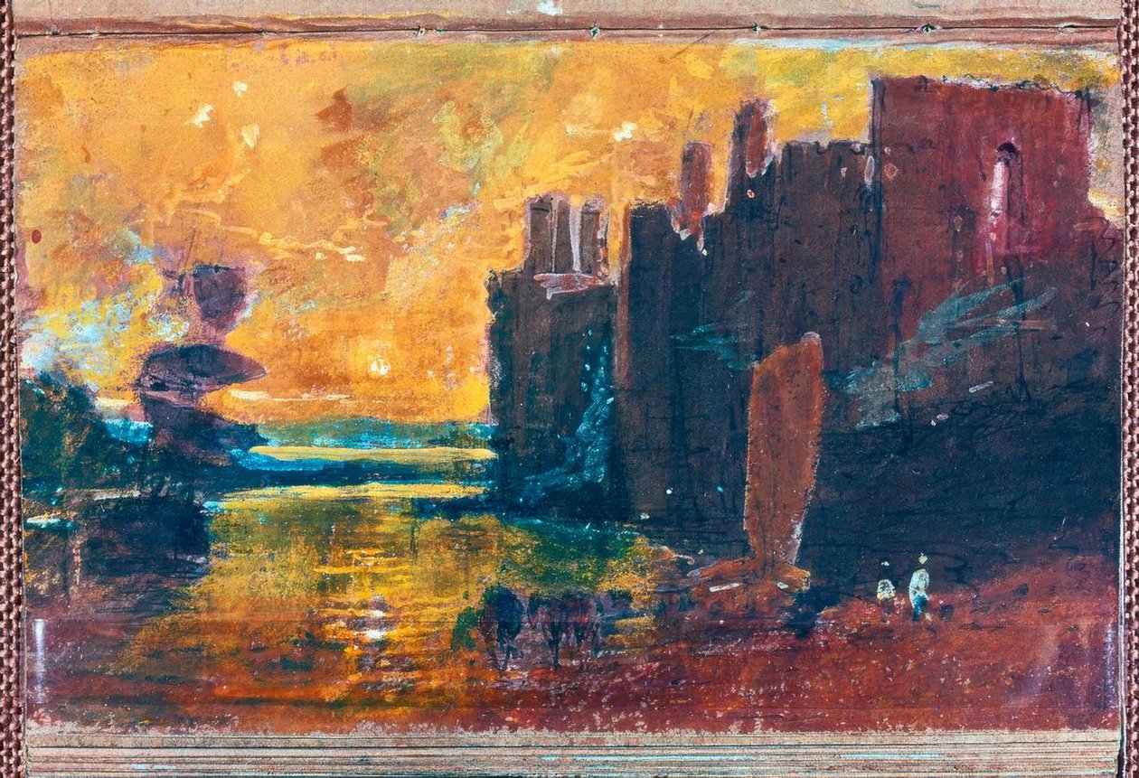 Caernarvon slott ved soloppgang av Joseph Mallord William Turner