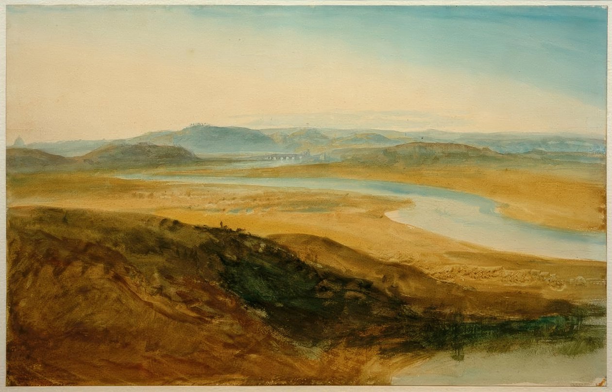 Romersk landsbygd: Tiber fra Castel Giubelio av Joseph Mallord William Turner