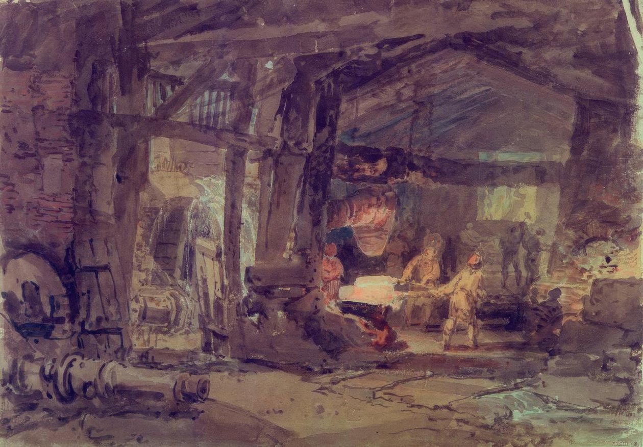 Interiøret i et jernstøperi av Joseph Mallord William Turner