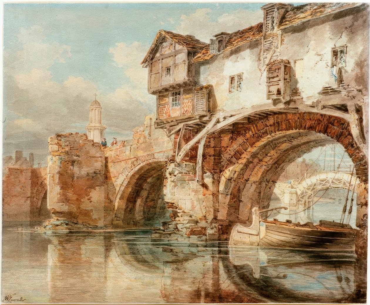 Die Old Welsh Bridge i Shrewsbury av Joseph Mallord William Turner