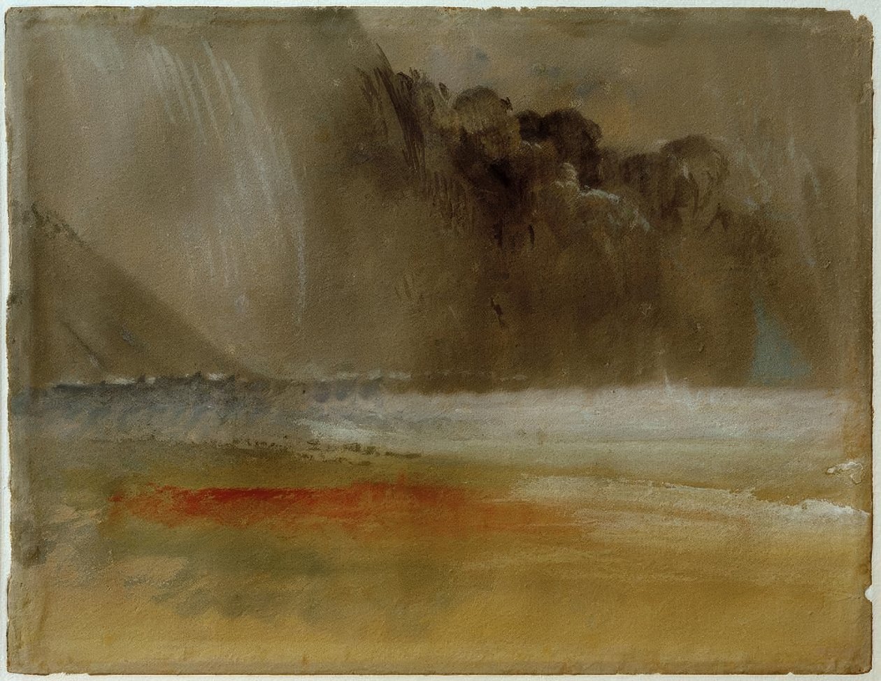 Stor tordensky over hav og sand av Joseph Mallord William Turner