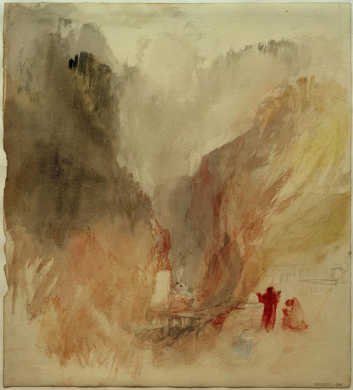 Ser opp i juvet ved Pre-Saint Didier av Joseph Mallord William Turner