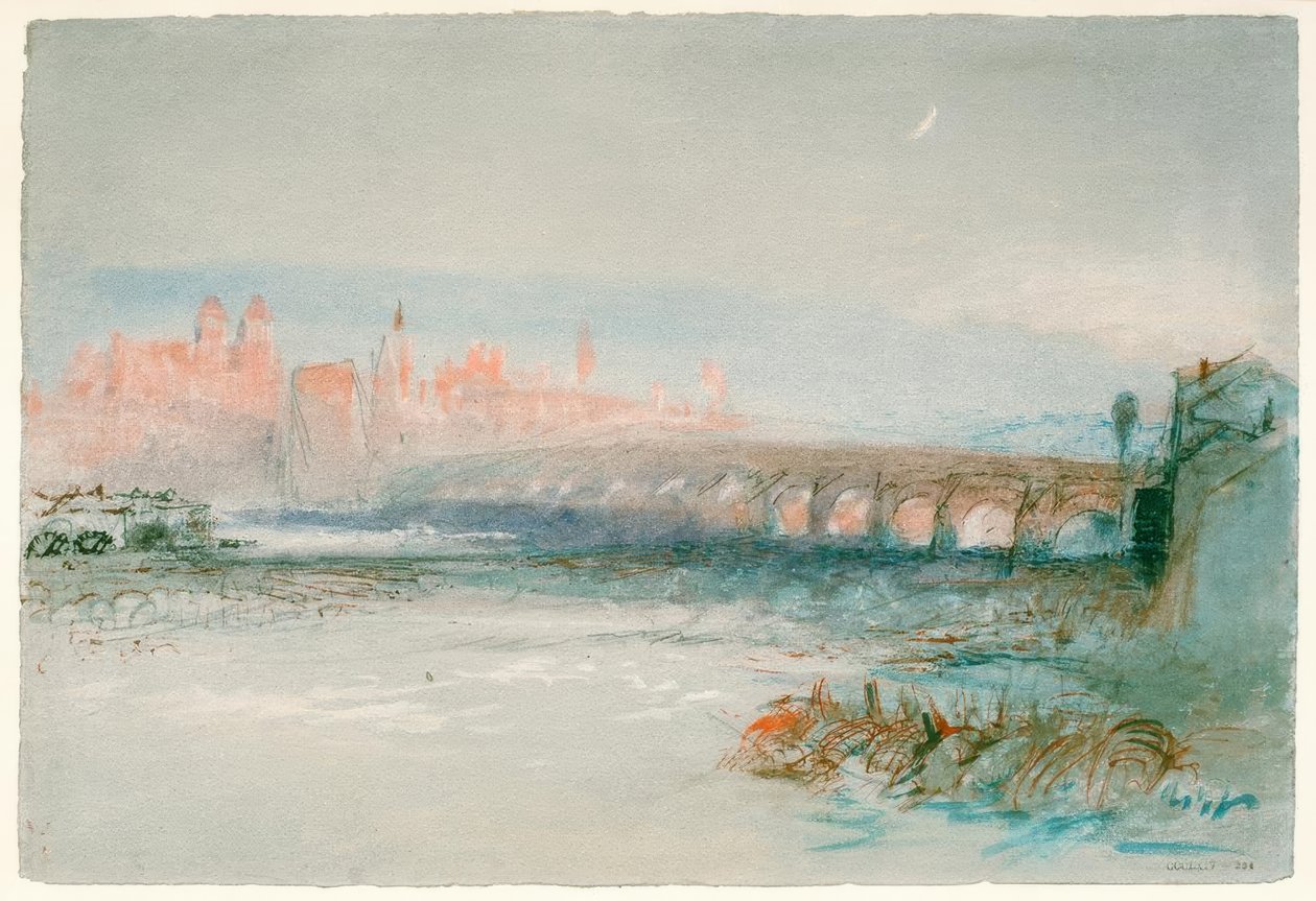 Regensburg sett fra over Donau av Joseph Mallord William Turner