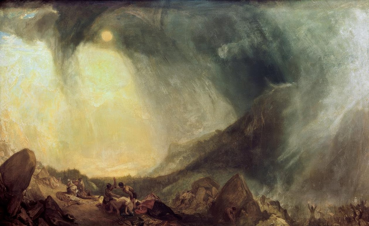 Snow Storm: Hannibal og hæren hans krysser Alpene av Joseph Mallord William Turner