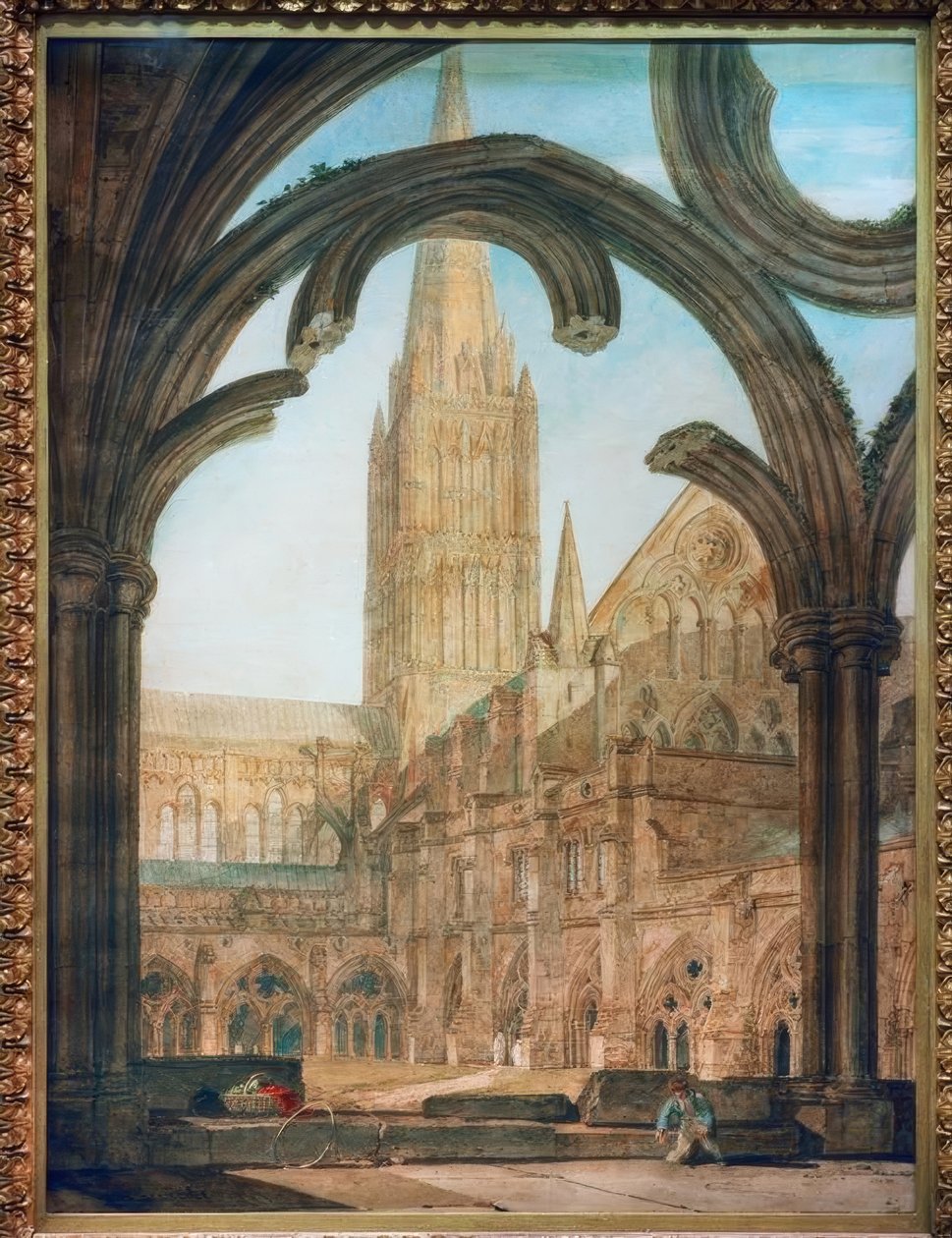 Utsikt mot sør fra klosteret, Salisbury Cathedral av Joseph Mallord William Turner
